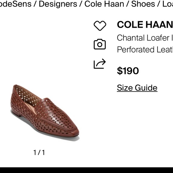 NWOT‎ Chantal Dark Cuoio Perforated Leather Loafers Women’s 8 - Picture 5 of 5